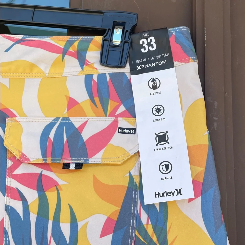 Hurley Phantom Blue/Yellow/Pink Hawaiian Board Shorts